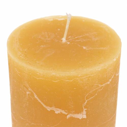 Artikel Effen gekleurde kaarsen honing 85×120mm 2st