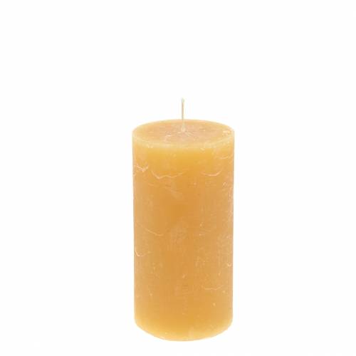 Floristik24 Gekleurde kaarsen honing 50×100mm 4st