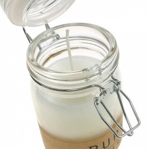 Floristik24 Kaars in een glazen decoratie met deksel Pure Nature wax kaars bijenwas olijfolie
