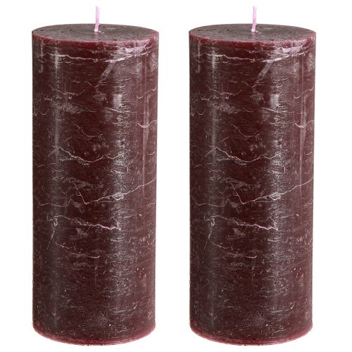 Artikel Kaarsen Bordeaux stompkaarsen effen 85x200mm 2 st
