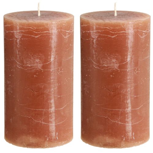 Artikel Kaarsen geverfde karamel stompkaarsen 85×150mm 2 st