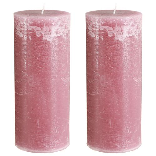 Artikel Kaarsen in roze stompkaarsen oudroze 85×200mm 2 st