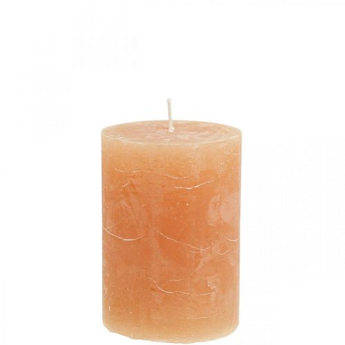 Effen kaarsen Oranje Peach stompkaarsen 70×100mm 4 st