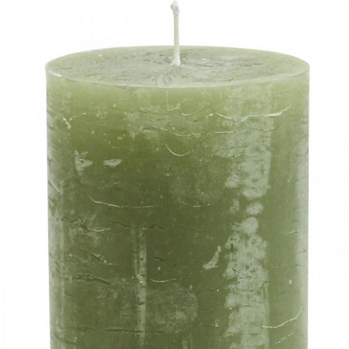 oorlog cement Verbonden Floristik24.nl Effen gekleurde kaarsen olijfgroene stompkaarsen 70×120mm  4st - goedkoop online kopen