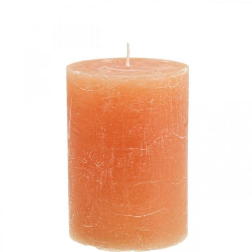 Effen gekleurde kaarsen Oranje Peach stompkaarsen 85×120mm 2st