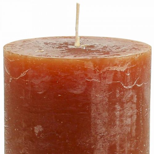 Artikel Effen kaarsen roodbruine stompkaarsen 85×120mm 2 st