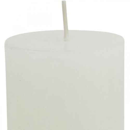 Artikel Zuilkaarsen Rustiek gekleurde kaarsen wit 60/110mm 4st