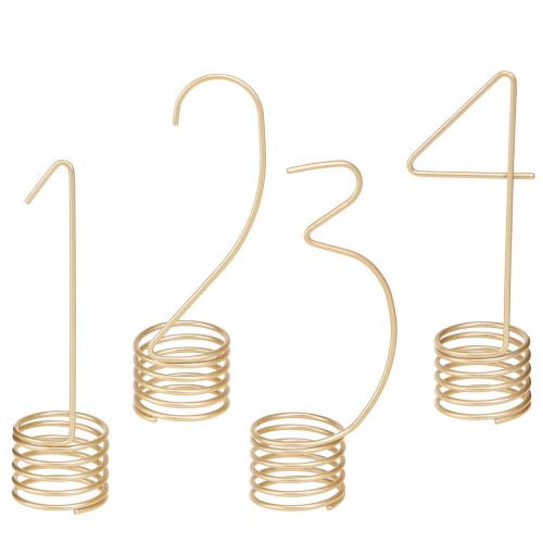 Floristik24 Kaarsdecoratie Advent cijfers 1-4 mat goud metaal H10cm 4 stuks