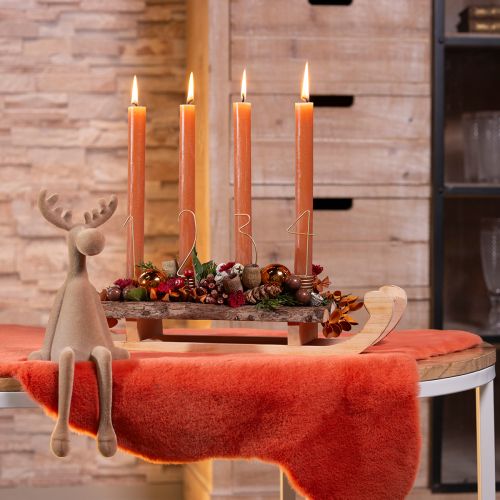 Artikel Kaarsdecoratie Advent cijfers 1-4 mat goud metaal H10cm 4 stuks