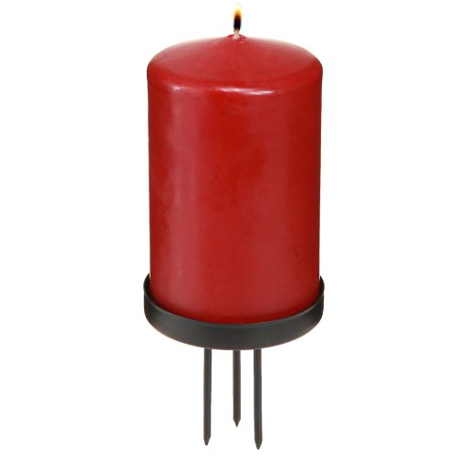 Floristik24 Kaarsenhouder Adventskrans metaal zwart mat Ø8cm 4 stuks