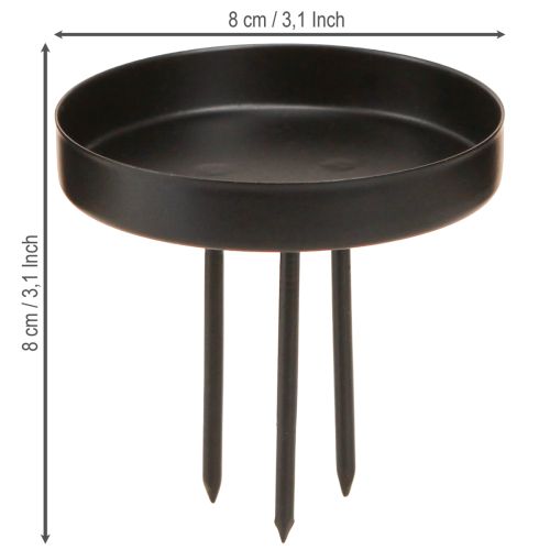 Artikel Kaarsenhouder Adventskrans metaal zwart mat Ø8cm 4 stuks