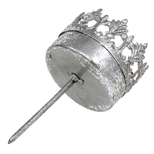 Artikel Kaarshouder antiek zilver Ø5cm H10cm 1 st
