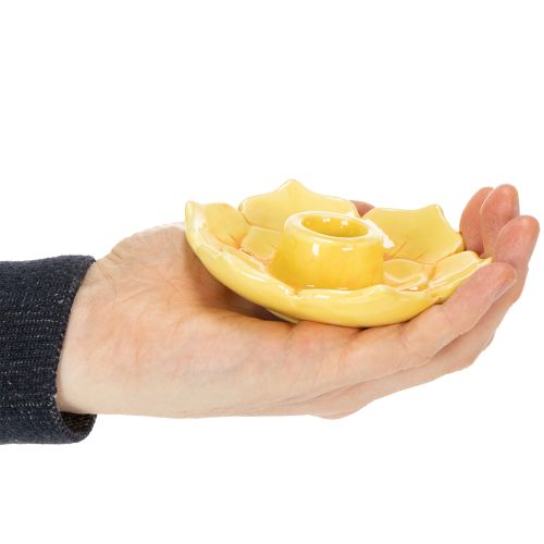 Artikel Keramische kaarsenhouders in bloemvorm voor een stijlvolle tafeldecoratie, 11 cm, 2 stuks