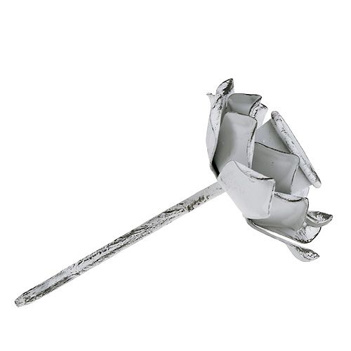 Floristik24 Kaarsenhouder bloemvorm wit shabby Ø5,8cm H6,8cm 4 stuks