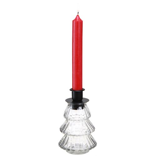 Artikel Kaarshouder glas voor stokkaarsen kerstboom 13,5cm 2st