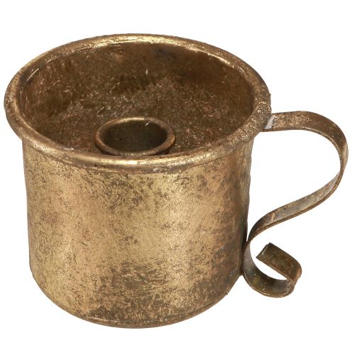 Floristik24 Kaarshouder goud bekerstokkaarshouder vintage Ø9cm H8cm