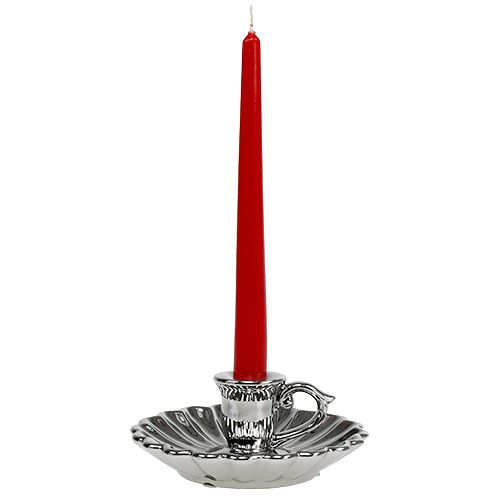 Floristik24 Kandelaar Keramiek Zilver Ø16cm