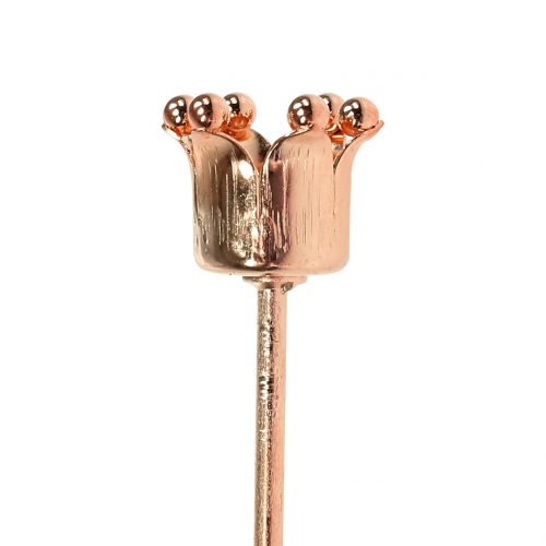 Floristik24 Kaarsenhouder kroon koper Ø2,2cm H7cm 4 st