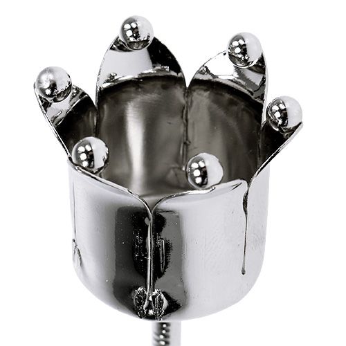 Kandelaar kroon zilver Ø3cm H12.5cm 4st