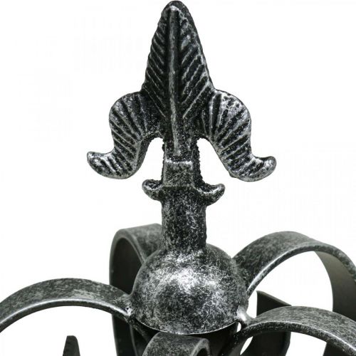 Artikel Deco kroon antiek zilver look metaal Ø12cm H20cm
