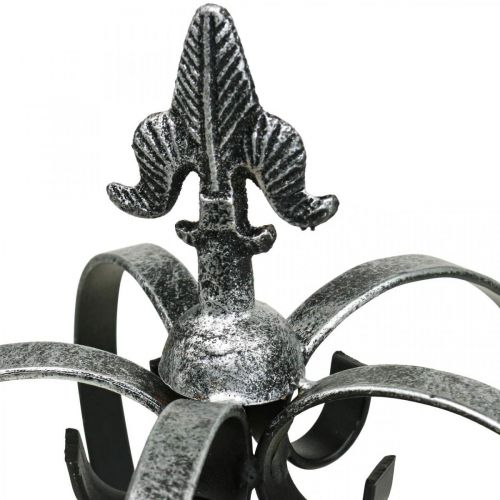 Floristik24 Deco kroon antiek zilver look metaal Ø18cm H26cm