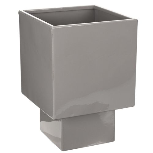 Grijze kubusvormige plantenbak met voet voor moderne decoratie, 22 cm