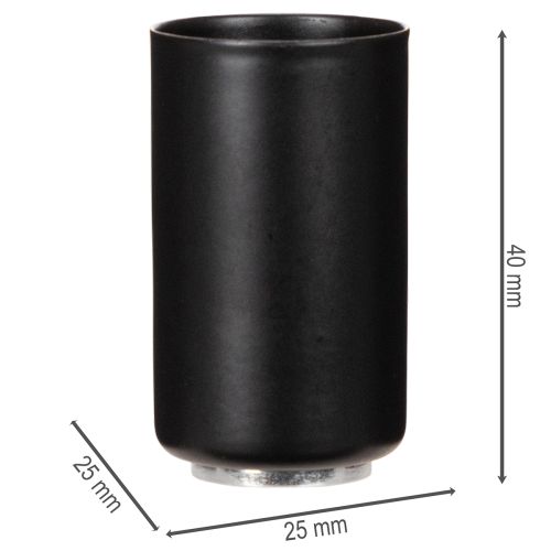Ronde magnetische kaarsenhouder, matzwart, voor taps toelopende kaarsen van 25 mm, 4 stuks | Floristik24.nl