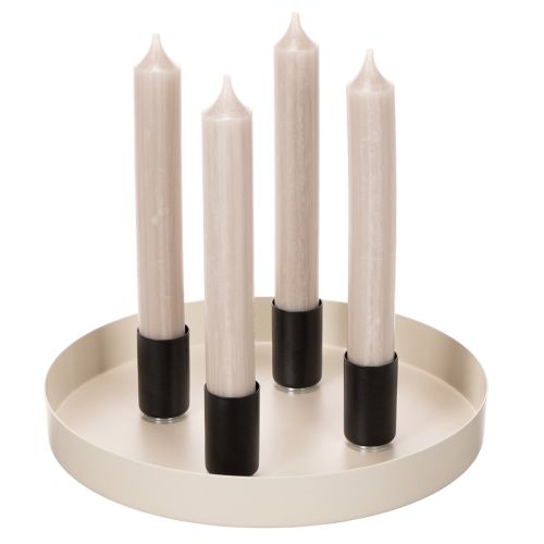 Ronde magnetische kaarsenhouder, matzwart, voor taps toelopende kaarsen van 25 mm, 4 stuks | Floristik24.nl