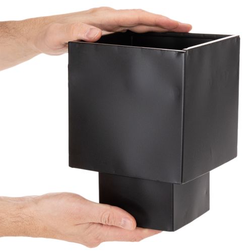 Zwarte kubusvormige plantenbak met voet, modern, 22 cm | Floristik24.nl
