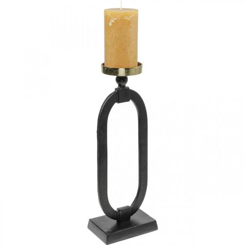 Kandelaar zwart goud decoratief gietijzer Ø10,5cm 46cm