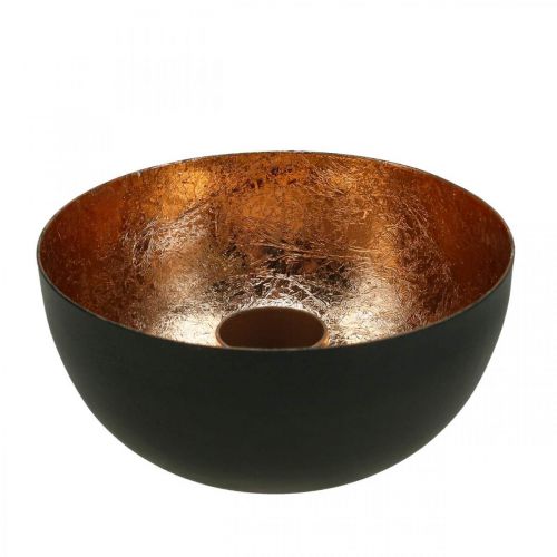 Kandelaar zwart, bronzen stokkandelaar Ø10cm H5cm