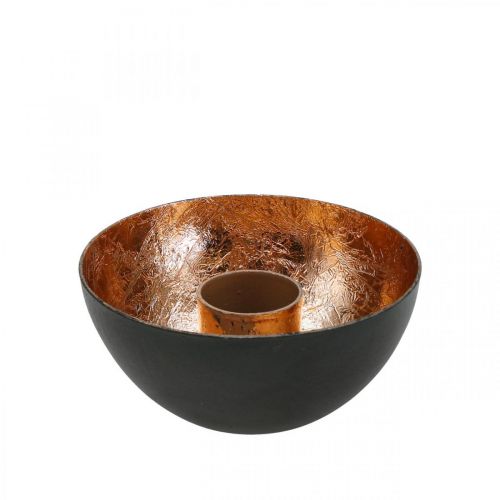 Floristik24 Kandelaar zwart, bronzen kaarsdecoratie Ø7.5cm H3.5cm