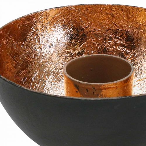 Floristik24 Kandelaar zwart, bronzen kaarsdecoratie Ø7.5cm H3.5cm
