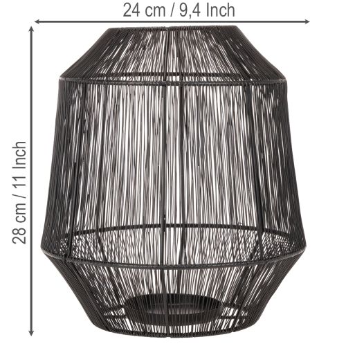 Zwarte kaarsenhouder, decoratieve lantaarn, draadmand, Ø24cm, H28cm | Floristik24.nl