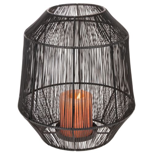 Zwarte kaarsenhouder, decoratieve lantaarn, draadmand, Ø24cm, H28cm | Floristik24.nl