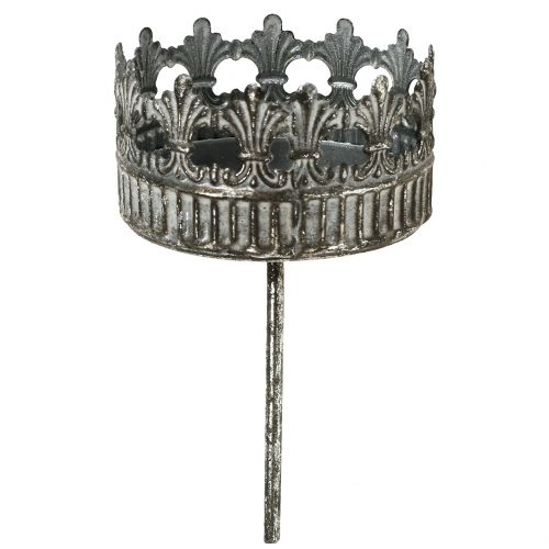 Kaarshouder zilver antiek Ø7cm H12cm 1 st