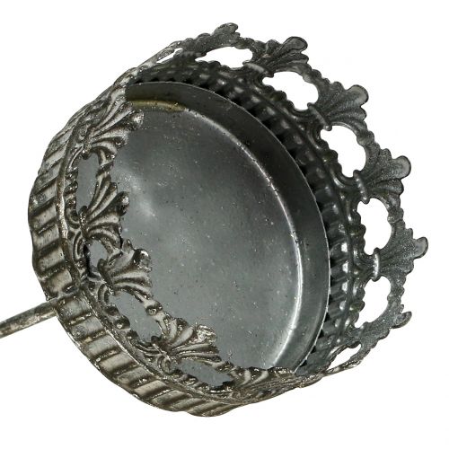 Artikel Kaarshouder zilver antiek Ø7cm H12cm 1 st