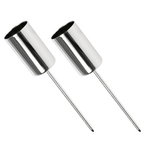 Floristik24 Kaarsenhouder zilver voor stokkaarsen Ø2,2cm 4 st