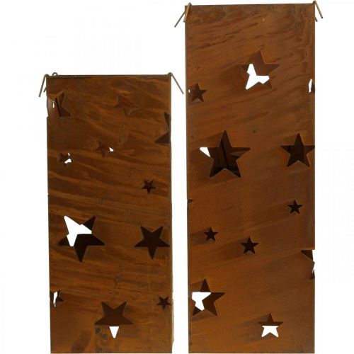 Artikel Kandelaar kerst patina decoratie H40/50cm set van 2