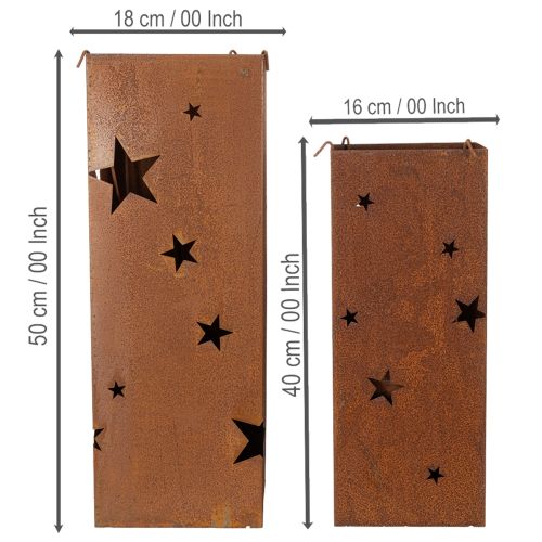 Artikel Kerstkaarsenstandaards, rustieke afwerking, 40/50 cm hoog, set van 2