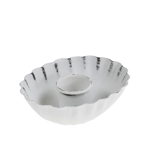 Floristik24 Kandelaar wit Ø8,5cm H2,5cm