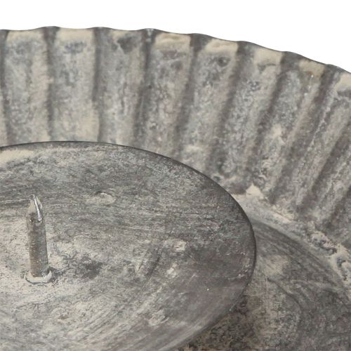 Artikel Kaarsenhouder als bakvorm kaarsenbord grijs Ø15cm H3cm 4st