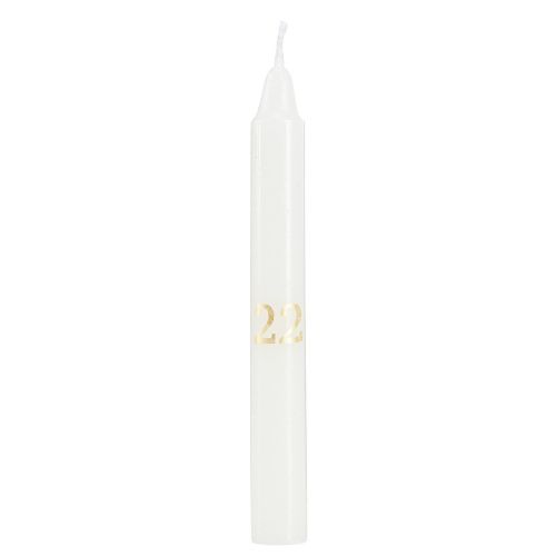 Floristik24 Kaarsenhouder op glas met 24 kaarsen Adventskalender H14,5cm