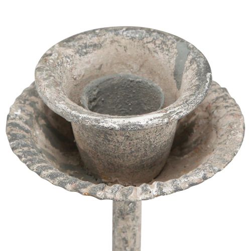Artikel Kaarshouder voor 4 stokkaarsen grijs vintage 31×23cm H25cm