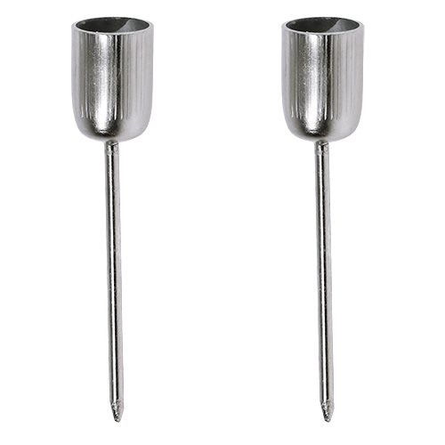 Floristik24 Kandelaar voor boomkaars zilver Ø1,2cm H7cm 8st