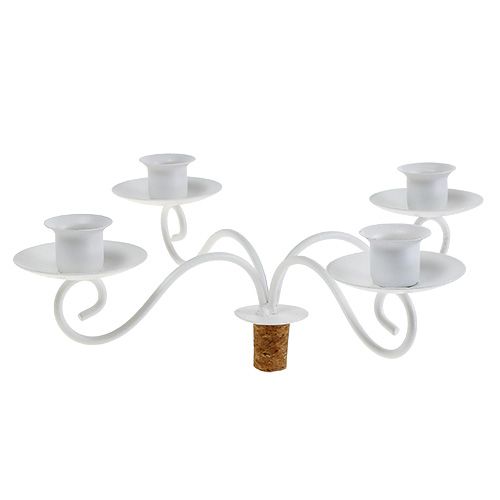 Floristik24 Kandelaar voor fles Ø21cm 4-armig wit
