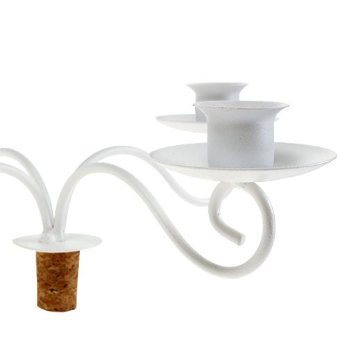 Floristik24 Kandelaar voor fles Ø21cm 4-armig wit