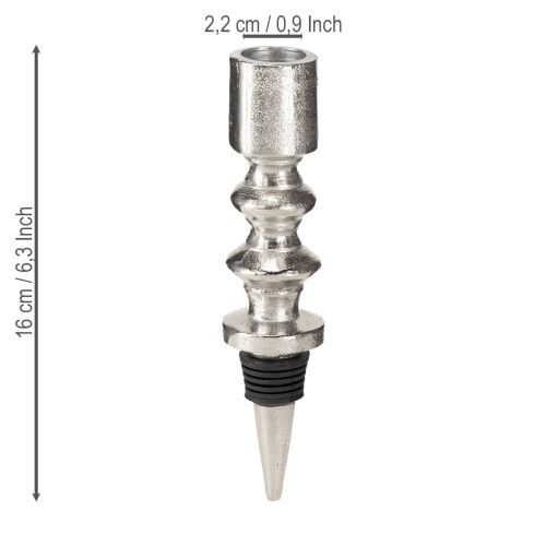 Artikel Kaarsenhouder voor flessen Flessenkaarsenhouder zilver 15cm