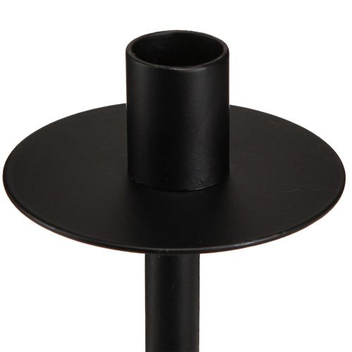 Floristik24 Kaarshouder voor flessen zwart metaal H12cm 2st