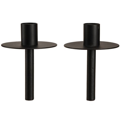Floristik24 Kaarshouder voor flessen zwart metaal H12cm 2st